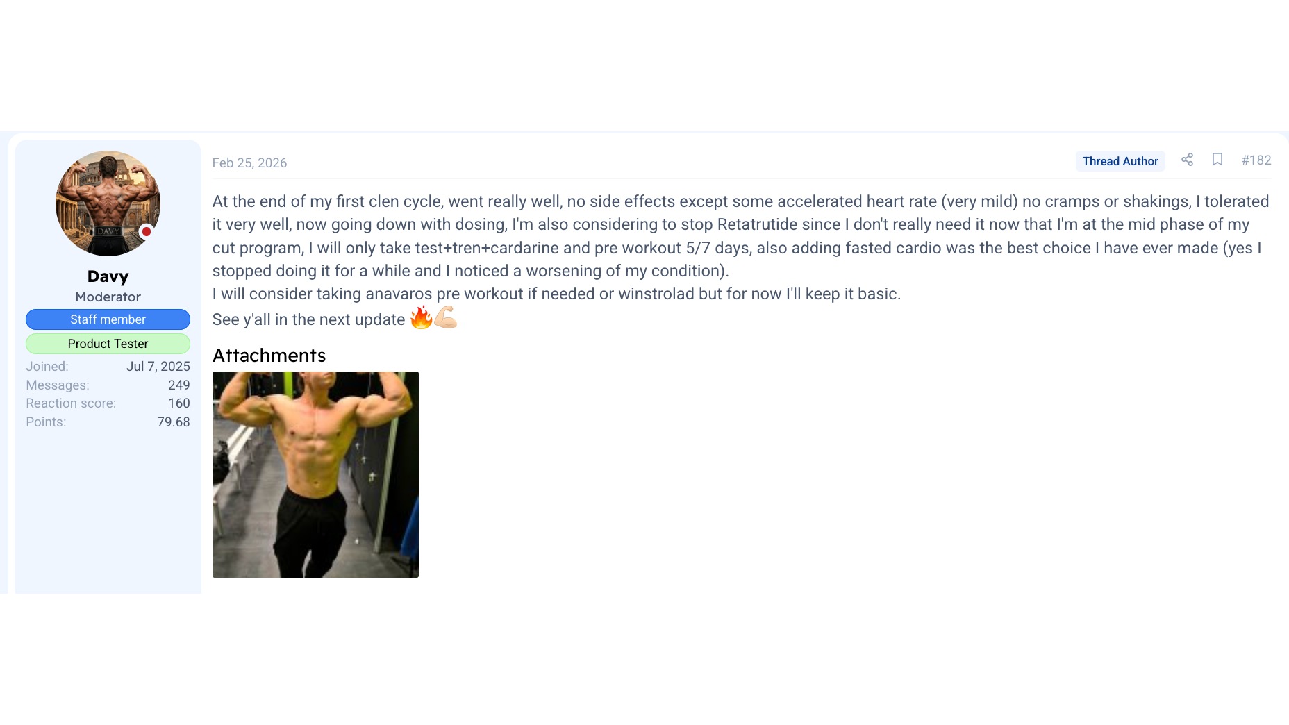 Cycle log update example